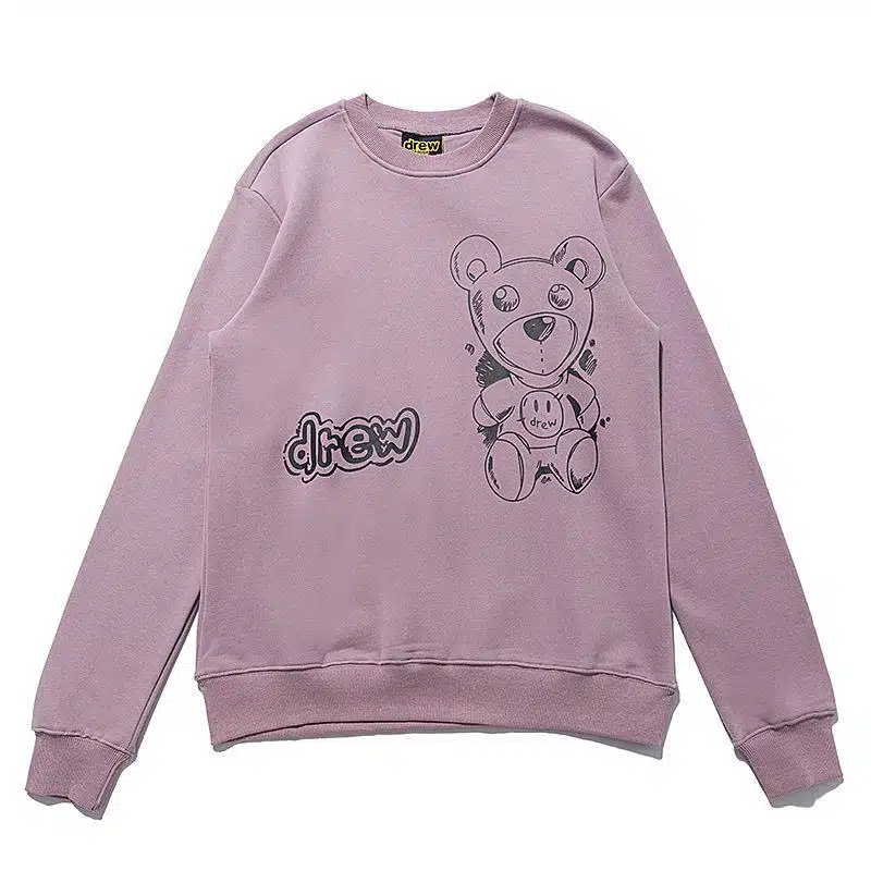 Drew-House-Bear-Crewneck-Sweatshirt-Purple Drew House Bear Crewneck Sweatshirt Purple